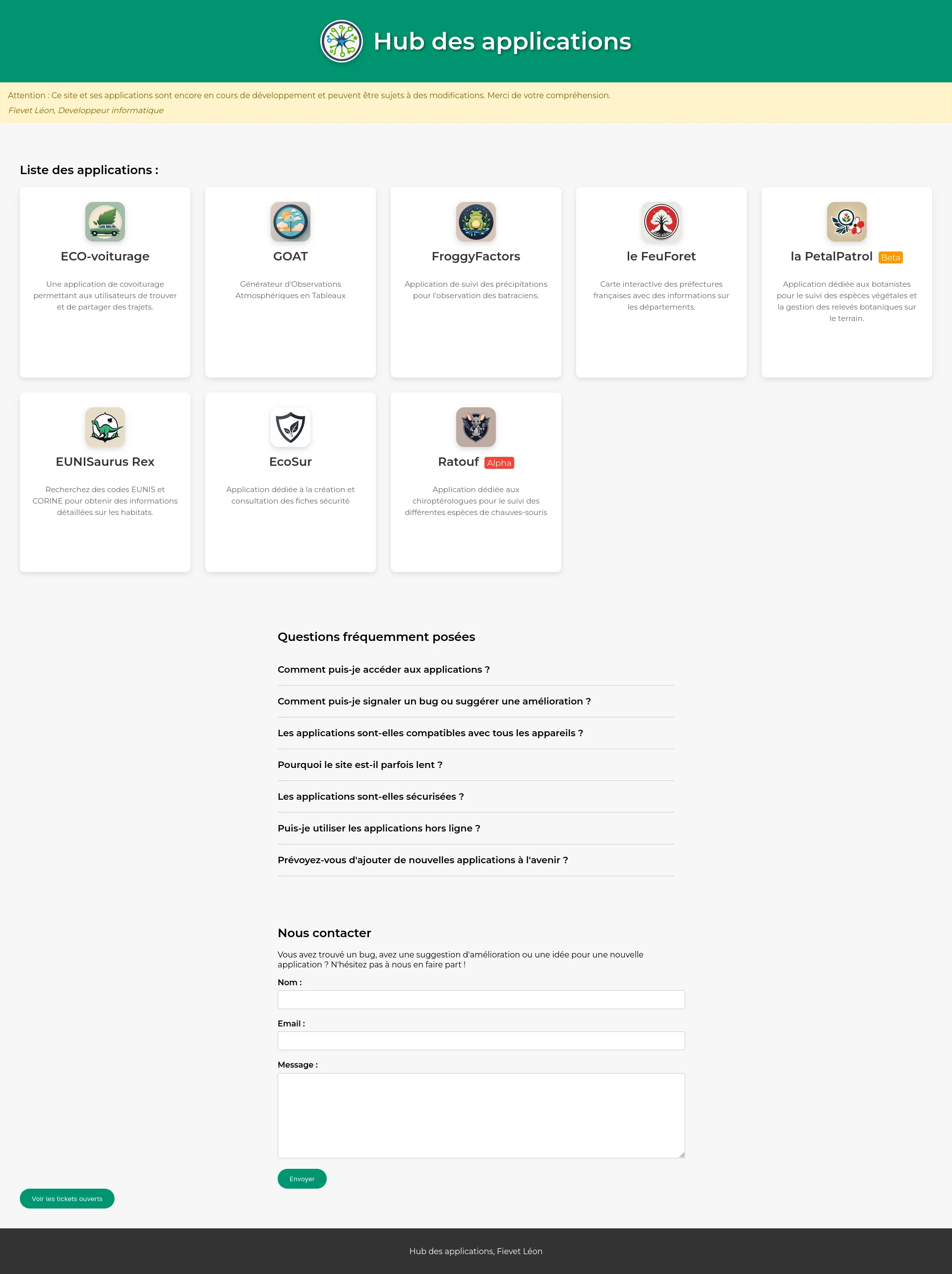 Hub des applications ECO-MED
